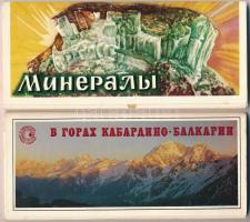 5 db MODERN szovjet képeslapfüzet összesen 97 használatlan képeslappal: állatok, tengeri élet, ásványok, hegyvidék, kastély belsők / 5 modern Soviet postcard booklets with 92 postcards: animals, sealife, minerals, castle interior, mountains