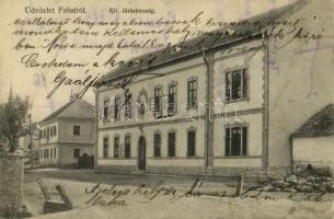 1913 Feled, Veladin, Jesenské; Kir. Járásbíróság. Winter Sz. felvétele / district court (gyűrődés / crease)