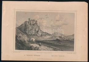 cca 1850 Ludwig Rohbock (1820-1883)- Hatlitscheck: A Varini várrom, Ruine Varin. Acélmetszet, jelzett a metszeten / Steel engraving, 11×16 cm