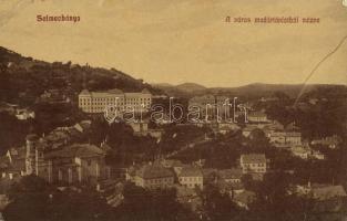 Selmecbánya, Schemnitz, Banská Stiavnica; A város madártávlatból nézve, Bányászati és Erdészeti Főiskola palotái. W. L. 472. / general view, mining and forestry college palaces (EK)