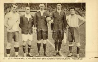 1928 Amsterdam, Olympische Spelen. De Aanvoerders, Scheidsrechter en Grensrechters Uruguay-Argentinie / 1928 Summer Olympics. The Captains, Referee and Linesmen of the Uruguay-Argentina football match (fl)