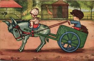 Children on donkey cart, giraffe, ostrich, Amag 0305. s: Margret Boriss (EB)