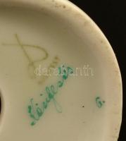 3 db Drasche figura. Kézzel festett, jelzett, kopásokkal 6-11 cm