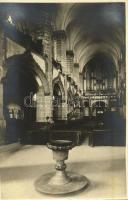 Brassó, Kronstadt, Brasov; Fekete templom, belső / 2 db régi fotó képeslap / church interior - 2 pre-1945 photo postcards. Foto Adler Oscar