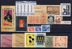 23db-os összeállítás zárjegyek, segélybélyegek, levélezárók stb.