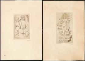 8 db erotikus ex libris klft technikák és méretek