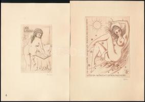 8 db erotikus ex libris klft technikák és méretek