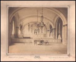 cca 1900 Erdélyi Mór (1866-1934: Azonosítatlan templom belső, keményhátó fotó, a kartonon sérüléssel, javítással, 20x26 cm