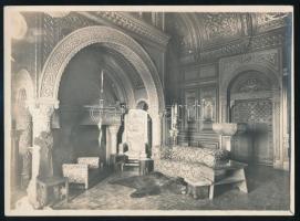 cca 1910 Elberfeld, királyi kastély, a királynő hálószobája pecséttel jelzett fotó 18x13 cm