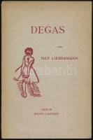 2 német nyelvű művészeti könyv: Max Liebermann: Degas. Berlin, 1922. Cassirer. Der Kupferstich von Hans W. Singer.