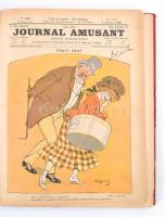 1908 Journal Amusant francia élclap negyed évfolyam egybekötve. Szakadozott félvászon kötésben