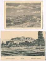 11 db RÉGI használatlan görög városképes lap és motívumlap: szobrok / 11 pre-1945 unused Greek town-view (Athens) postcards and motives: sculptures