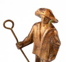 Jelzés nélkül: Öntőmunkás. Bronz, mészkő talapzaton, a talapzaton apró lepattanással, talapzattal m:...