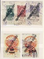 1945 Ferde felülnyomású+értékfelülnyomású Törvénykezési illetékbélyeg 5db