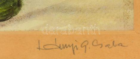 Lányi G. Csaba: Csendélet. akvarell, papír. Jelzett. 28x20 cm Üvegezett keretben