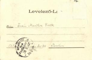 1900 Budapest XIII. Margitsziget, Margit fürdő a szigeten. Kosmos litho (Rb)