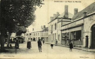 Chuelles, La Place du Marché, Au Bon Marché / market square (EK)