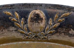 Szecessziós fém tál 33x19 cm Kopott