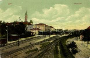 1911 Győr, pályaudvar, vasútállomás, vágányok (EK)