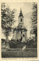 1938 Vértesszőlős, Római katolikus templom és első világháborús hősi emlékmű. Kiadja Zsolnin István fényképész (EK)