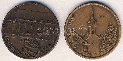 DN "Szabolcs-Szatmár megyei Idegenforgalmi Hivatal" 2 klf db Br emlékérem "Csorda + Nyírbátor" T:2