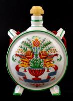 Zsolnay kulacs, matricás, jelzett, pótolt kupakkal, m:20 cm