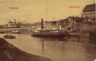 1908 Pancsova, Pancevo; hajóállomás, gőzhajó. W.L. (?) 770. / port, steamship (EK)