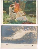 34 db RÉGI motívum képeslap: művész, erotika / 34 pre-1945 motive postcards: art, erotic