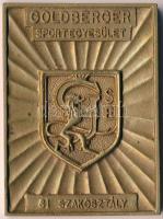 1940. Goldberger Sportegyesület - Sí szakosztály Br emlékplakett (54x74mm) T:2