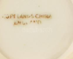 Mokkás csésze, csészealjjal, lepattanással, hajszálrepedéssel, jelzett