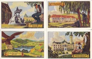 15 db MODERN használatlan reprint magyar irredenta művészlap tokban / 15 modern unused reprint Hungarian irredenta art postcards in case