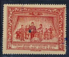 1934 Cselényi József magyar nótaest levélzáró (kis hiba) IGEN RITKA!