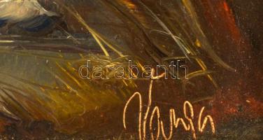 Varga György (?-?): Őszi táj. Olaj, farost, jelzett, keretben, 12×16 cm