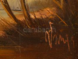 Varga György (?-?): Őszi táj. Olaj, farost, jelzett, keretben, 12×16 cm