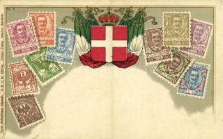 Poste Italiane / Stamps, flag and coat of arms of Italy. Carte Philatelique Ottmar Zieher No. 9. litho (EK)
