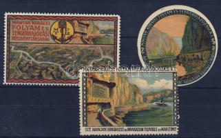 1910 Magyar Királyi Folyami és Tengerhajózási Rt. 3db levélzáró