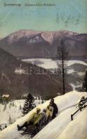1914 Semmering, Sonnwendstein-Rodelbahn / winter sport, sledding people, toboggan run. Kunstverlag S. Frank Nr. 737. (fl)