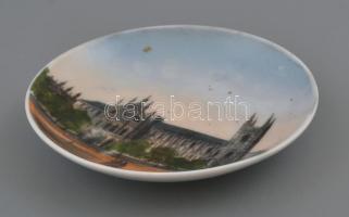 Tálka, Westminister képével, részben kézzel festett, jelzés nélkül, d: 10,5 cm