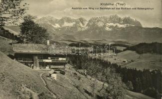 Kitzbühel (Tirol), Ausblick vom Weg zur Seidlalpe auf das Bichlach und Kaisergebirge / mountain peaks