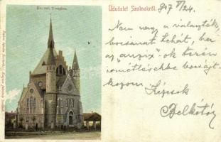 1907 Szolnok, Református templom. Bakos István kiadása  (EB)