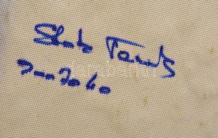 Stolz Tamás (?-): Ibolyák. Olaj, farost, jelzett, keretben, 30×38 cm