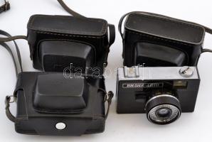 4 db retró szovjet fényképezőgép, eredeti tokjában ( 3 db), működnek
