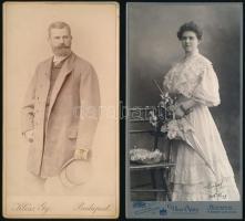 cca 1880-1900 4 db portré fotó, keményhátú fotók Uher Ödön, Klösz György, Kozmata Ferenc, Mertens és Társa, az egyik körbevágott, 11x20 cm és 11x20,5 cm közötti méretben