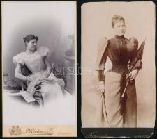 cca 1880-1900 4 db portré fotó, keményhátú fotók Uher Ödön, Klösz György, Kozmata Ferenc, Mertens és...