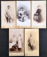 cca 1910 5 db keményhátú fotó Mertens és társa budapesti műterméből, különböző méretben