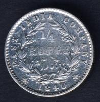 Brit-India 1840. 1/4R Ag verési hibával! T:3