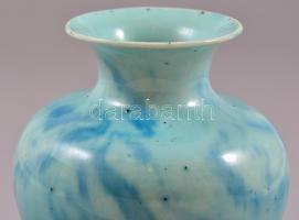 Zsolnay kis váza, alapmázas, jelzés nélkül, apró kopás nyomokkal, m:11 cm