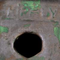 Király repesztett mázas kerámia váza, jelzett, apró kopásokkal, m: 21,5 cm