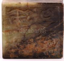 Békákat ábrázoló, régi kínai jáde pecsétnyomó / Antique jade Chinese seal maker with frog figures or...