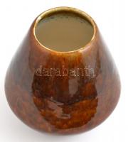Gránit váza, csurgatott mázas, jelzett, hibátlan, m:20 cm